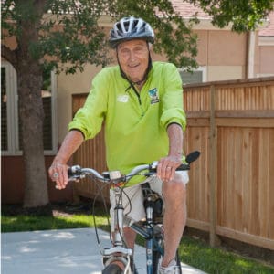 Bishop Spencer Place Man bicycling Independent Living